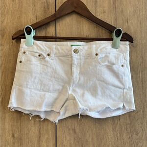 Lilly Pulitzer White Denim Cutoff Shorts with Frayed Hem